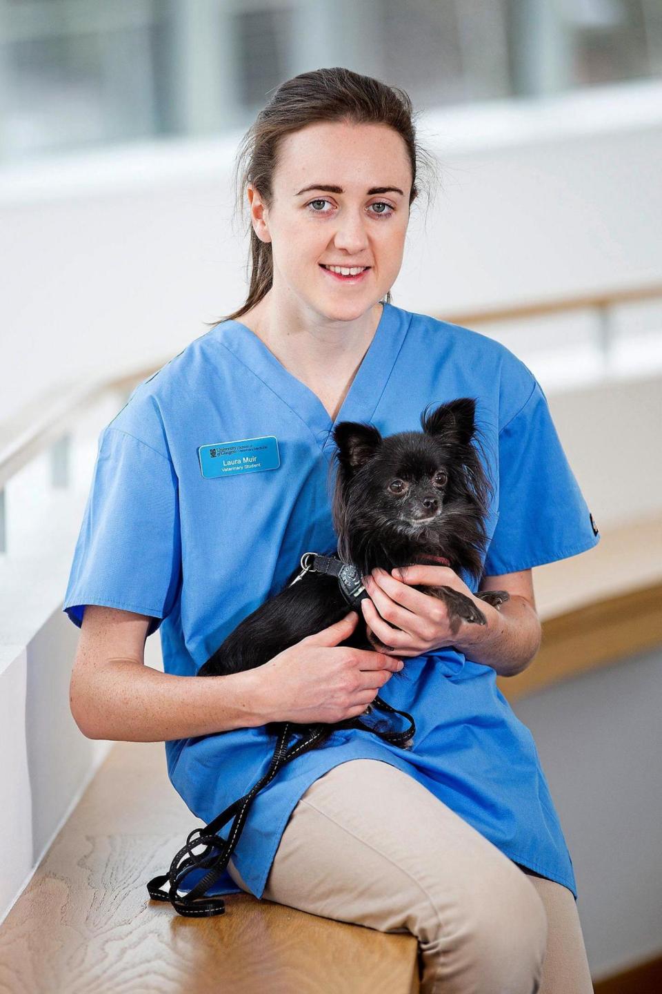 Mutt-win: Laura Muir training to be a vet at Glasgow University (Mick McGurk)