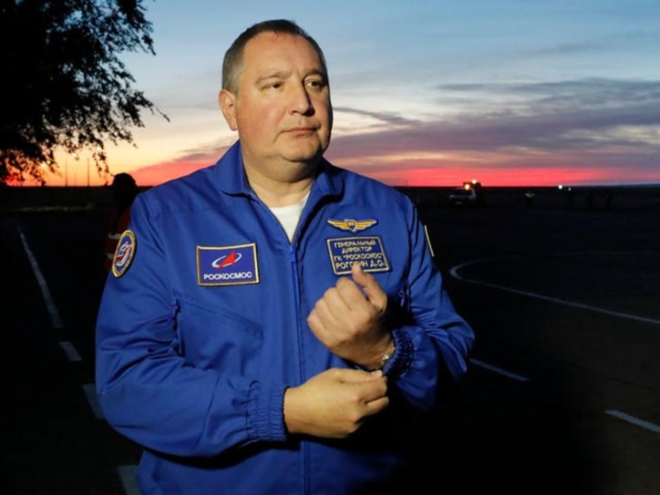 Head of Russia’s Roscosmos space agency Dmitry Rogozin (Yuri Kochetkov/AP)
