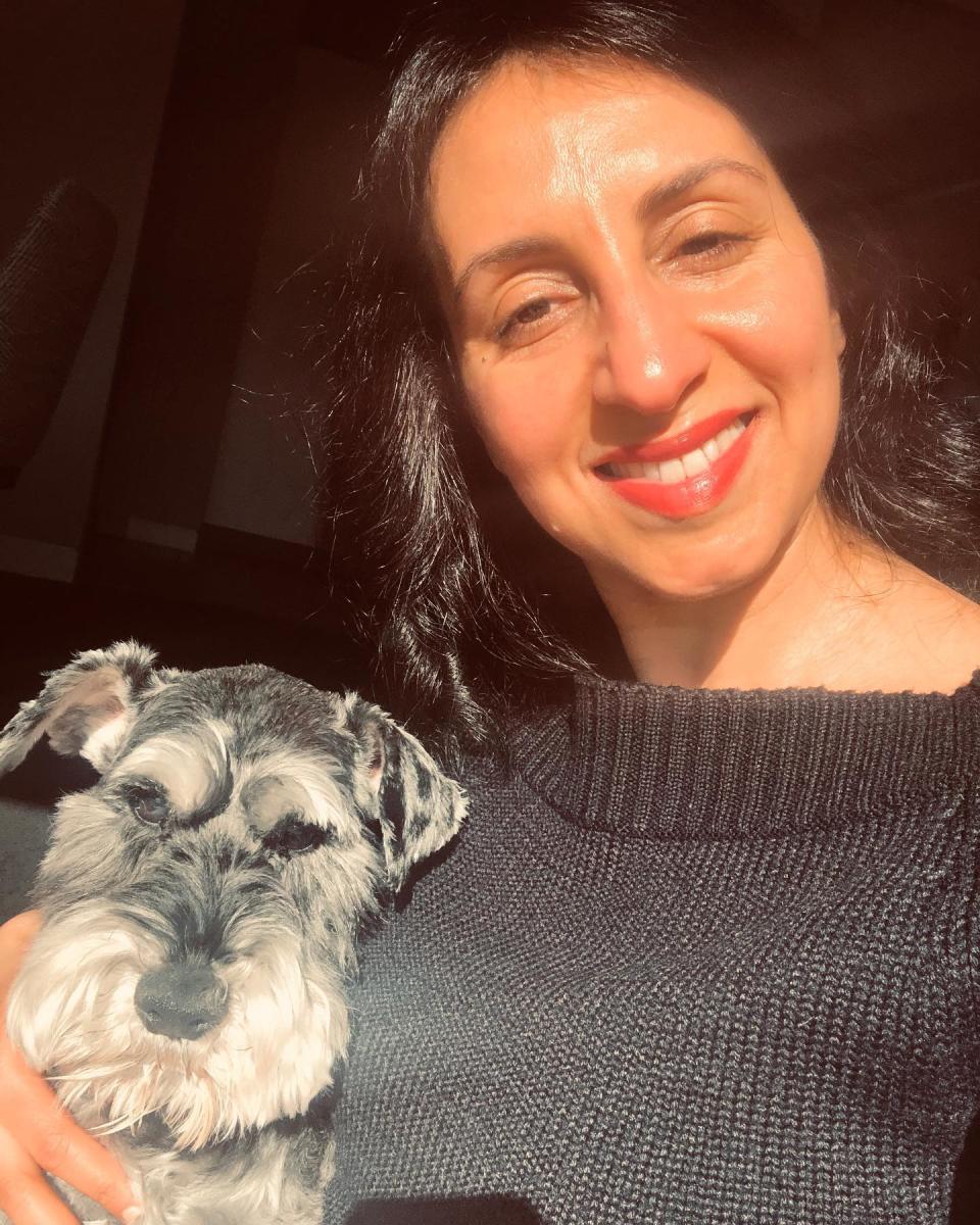 Jo Cooper with her dog Angus. 