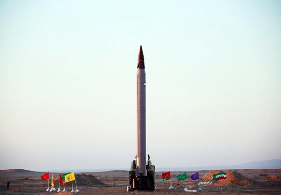 A new Iranian precision-guided ballistic missile is seen before it is launched and tested at an undisclosed location October 11, 2015. Iran has successfully tested a new precision-guided ballistic missile, its defence minister said on Sunday, signalling an apparent advance in Iranian attempts to improve the accuracy of its missile arsenal. REUTERS/farsnews.com/Handout via ReutersATTENTION EDITORS - THIS PICTURE WAS PROVIDED BY A THIRD PARTY. REUTERS IS UNABLE TO INDEPENDENTLY VERIFY THE AUTHENTICITY, CONTENT, LOCATION OR DATE OF THIS IMAGE. FOR EDITORIAL USE ONLY. NOT FOR SALE FOR MARKETING OR ADVERTISING CAMPAIGNS. NO SALES. THIS PICTURE IS DISTRIBUTED EXACTLY AS RECEIVED BY REUTERS, AS A SERVICE TO CLIENTS.