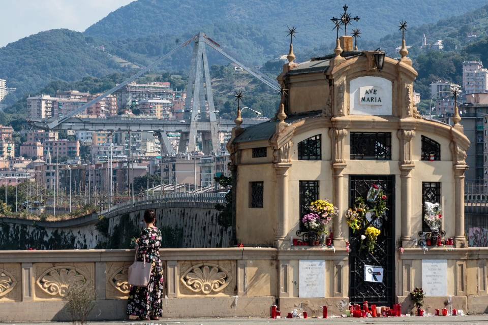 Aftermath of the Morandi bridge collapse in Genoa