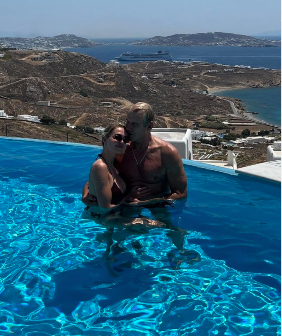 Dolph Lundgren and Emma Krokdal in Mykonos, Greece (Instagram / @dolphlundgren)