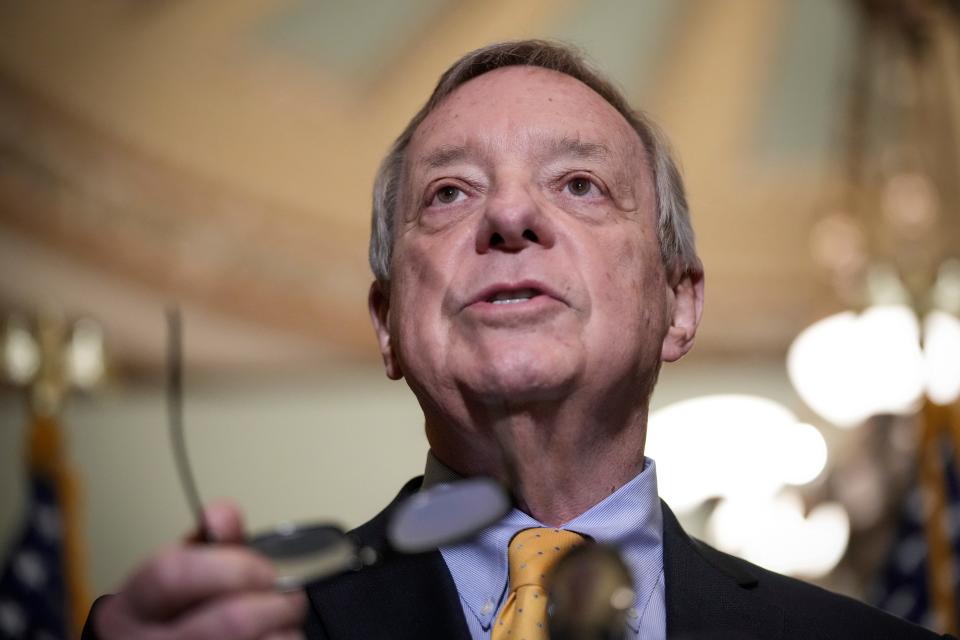 Sen. Dick Durbin, chairman of the Senate Judiciary Committee, said he spoke to the White House about the possible judicial nomination of Chad Meredith last week and that he "wouldn't be my choice for judge."