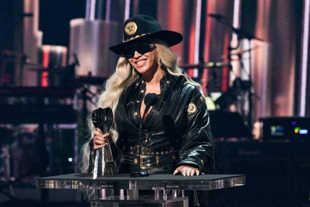 Beyoncé accepts the Innovator Award at the iHeartRadio Music Awards on April 1, 2024 in Los Angeles, CA. - Credit: Michael Buckner/Billboard via Getty Images