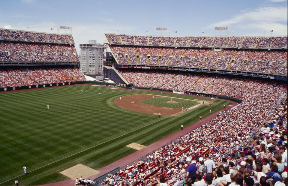 DENVER - MAY 22:  A general view of Mile High Stadium during the MLB game between the Atlanta Braves and the Colorado Rockies on May 22, 1994 in Denver, Colorado. (Photo by Nathan Bilow/Getty Images)