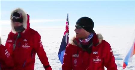 Britain's Prince Harry is pictured in this handout photo arriving at the South Pole December 13, 2013. REUTERS/Walking With The Wounded/Handout via Reuters