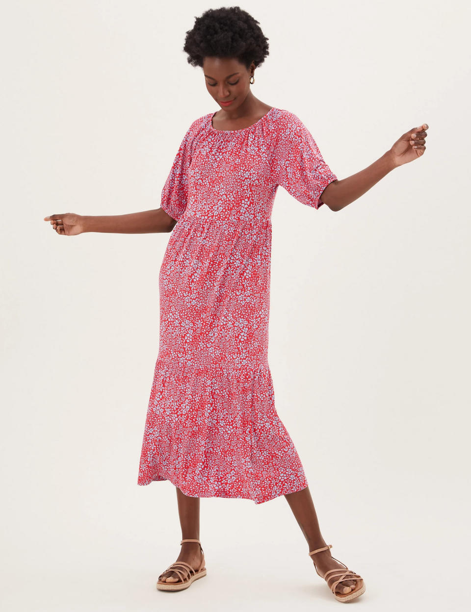 This tiered midi dress screams summer holiday. (Marks & Spencer)