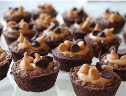 Mini Peanut Butter Brownies