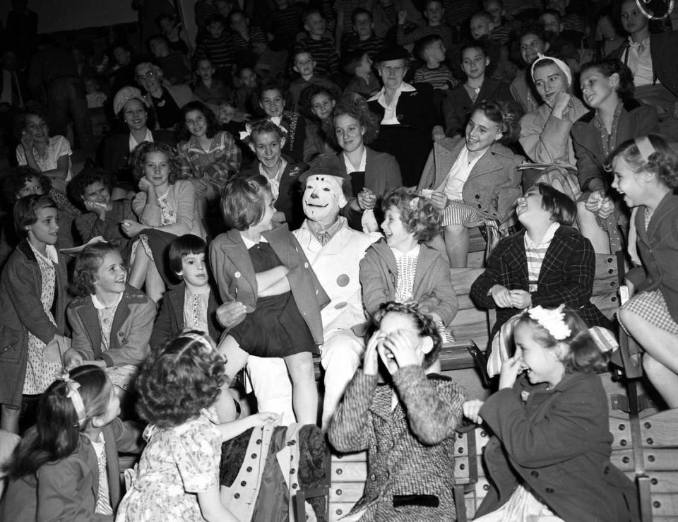 Dec. 5, 1946: The Moslah Shrine Circus season is opening at Will Rogers Memorial Coliseum in Fort Worth. Laughter is rolling from “Section C” as clown Charlie De Melo made his way into the audience.