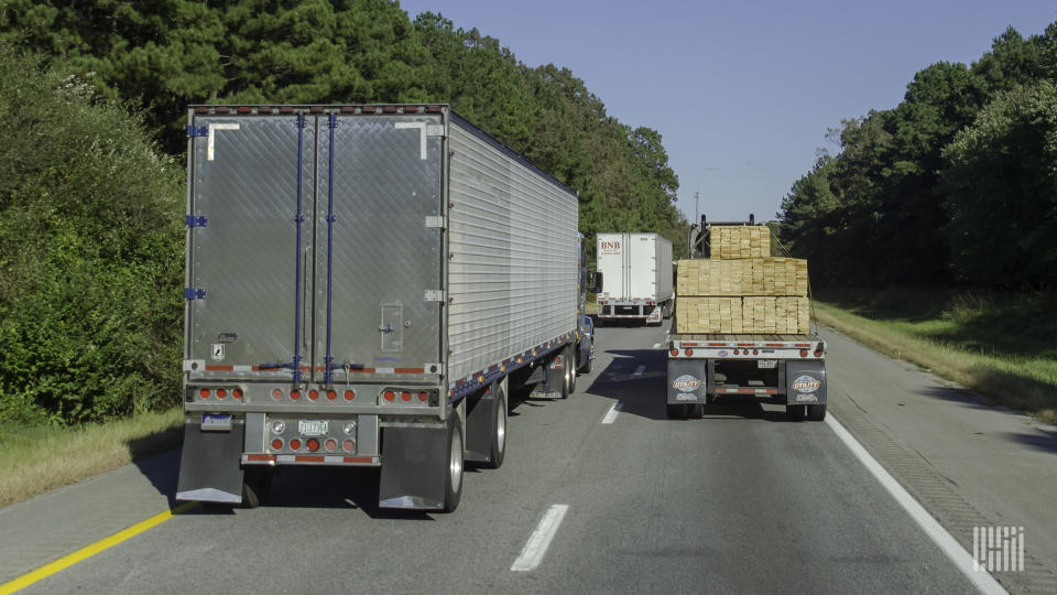 Trucks on the highway