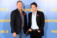 LONDON, ENGLAND - NOVEMBER 03: Hugh Bonneville (L) and Hugh Grant attend the 'Paddington 2' photocall at Shangri-La Hotel on November 3, 2017 in London, England. (Photo by Dave J Hogan/Dave J Hogan/Getty Images)