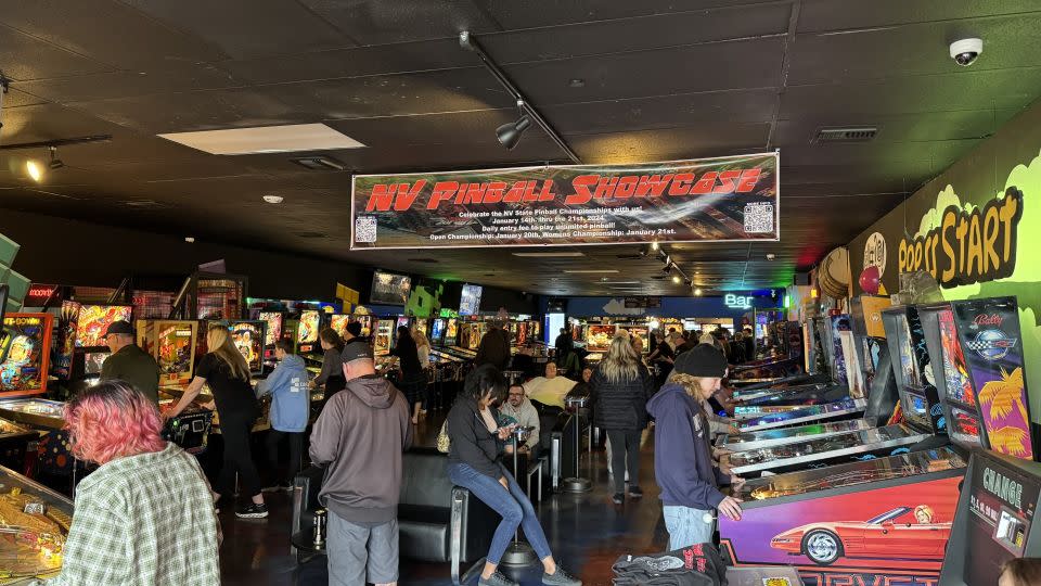 People play video games and converse inside the Press Start bar and arcade in Reno, Nevada, on January 14, 2024. - Courtesy John Simpson