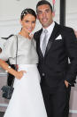 Glamour couple Jodi Gordon and Braith Anasta grace the Myer marquee.