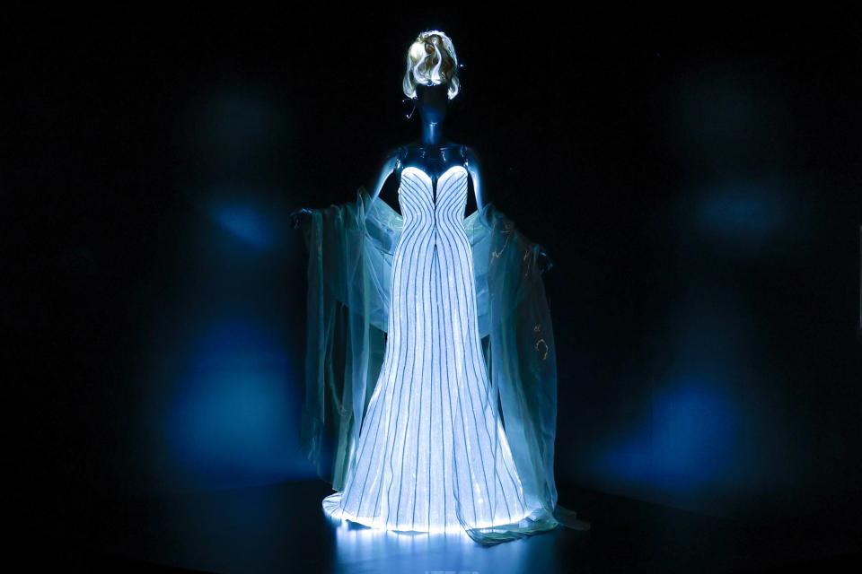 A Thierry Mugler design is seen on display.