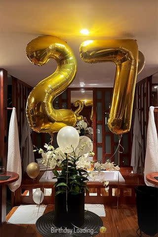 <p>lori harvey/instagram</p> Lori Harvey shares a photo of birthday balloons in her Instagram Story