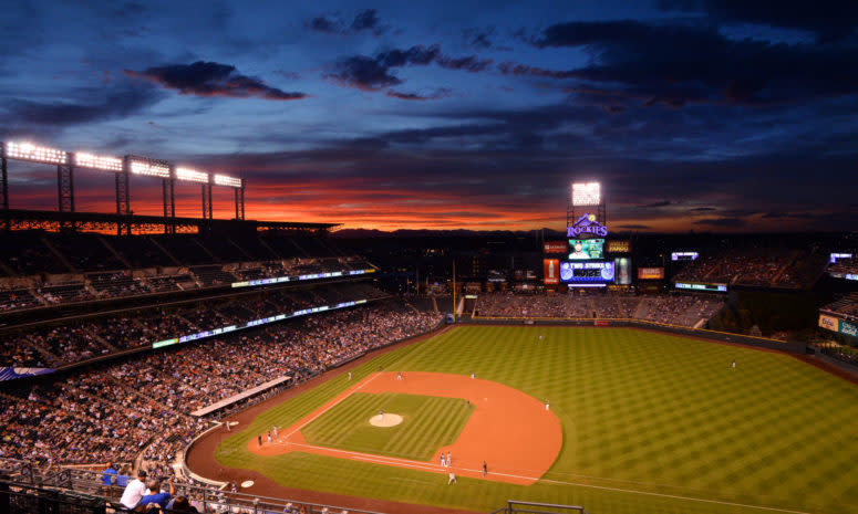 A Giants vs. Rockies game in September at Coors Field.