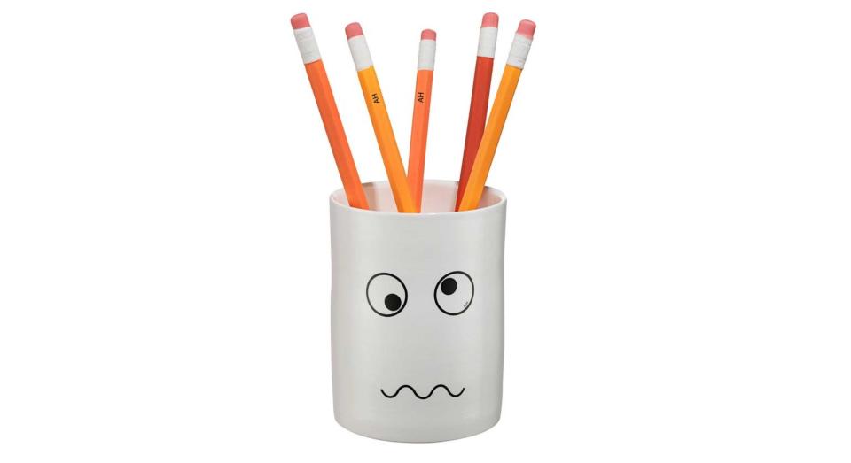 Iconic English designer Anya Hindmarch has taken her hand at a unique take on reed-diffusers with this whimsical cute pencil pot. The 'Pencil Shavings' scent unites notes of mandarin, pink pepper, cedarwood, rose, cyress, novelty erasers and fresh notebooks. <a href="https://fave.co/31dPnOF " rel="noopener" target="_blank" data-ylk="slk:Shop now;elm:context_link;itc:0;sec:content-canvas" class="link ">Shop now</a>.