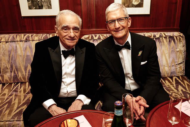<p>Eric Charbonneau/Getty Images for Apple TV+</p> Martin Scorsese and Tim Cook