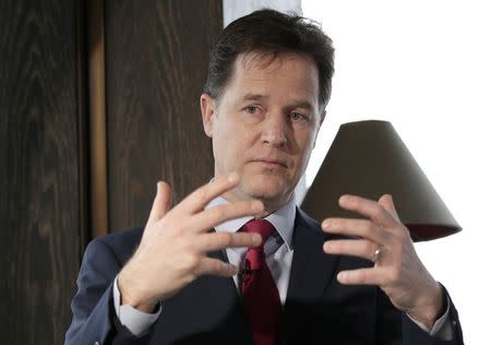 Britain's deputy Prime Minister and leader of the Liberal Democrats, Nick Clegg, speaks during a news conference in London February 5, 2015. REUTERS/Peter Nicholls