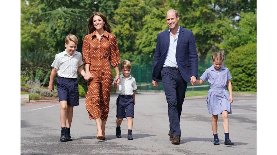 Prince George, Princess Charlotte and Prince Louis accompanied by their parents for a settling in afternoon at Lambrook School, near Ascot