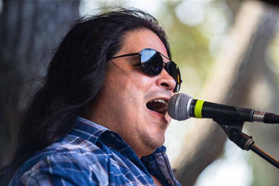David Martinez performs at a Robert Earl Keen tribute event at the Executive Surf Club in Corpus Christi, Texas on Thursday, August 4, 2022. The downtown eatery renamed its stage to honor the Houston-born Americana music legend, and will add a star to its "Walk of Fame."