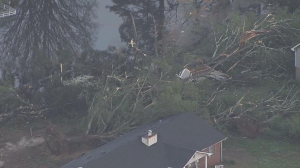 Here's a view from NewsChopper 2 of the damage in Rockdale County.