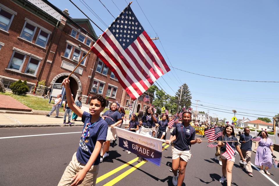 Brockton Public Schools, the Gilmore Elementary School, and the Huntington Therapeutic Day School at the 124th Huntington Memorial Day Parade on Wednesday, May 31, 2023.