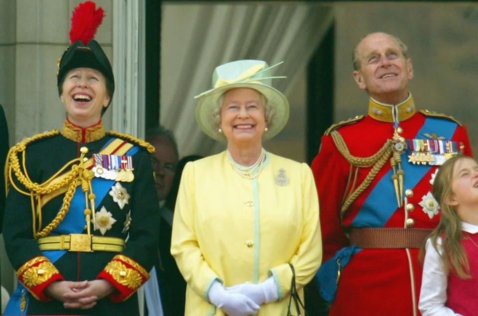 <p>Pictured: Princess Anne, Queen Elizabeth II, and Prince Philip.</p>