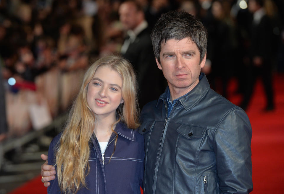 LONDON, ENGLAND - OCTOBER 28:  Noel Gallagher with his daughter Anais attend the "Burnt" European premiere at the Vue West End on October 28, 2015 in London, England.  (Photo by Anthony Harvey/Getty Images)