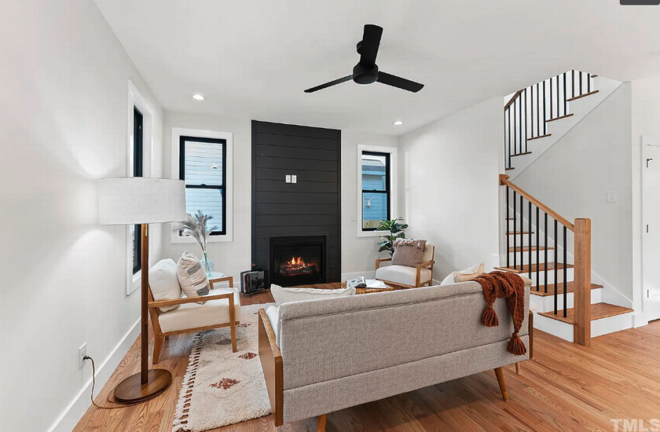 An inside view of 1018 Nassau St., Durham. It’s one of the houses that Groundly listed as part of a ground-lease concept. After multiple price changes, the house was relisted, with no ground lease, for $525,000 in May.