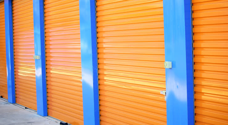 image of a closed storage unit door