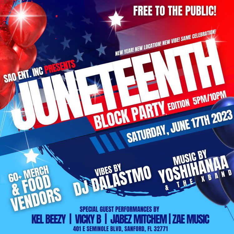 Sanford will hold its Juneteenth block party on June 17.