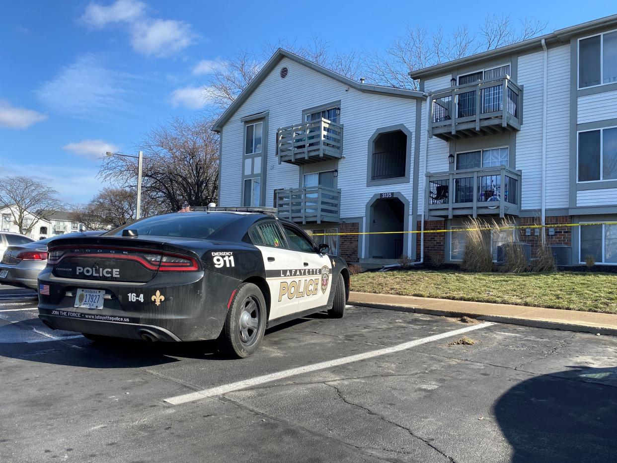 Lafayette  police investigate a killing Sunday morning, Feb. 5, 2023, at Bay Pointe Apartments near Concord Road and Brady Lane. One man died after being shot about 12:45 a.m. Sunday, according to police.