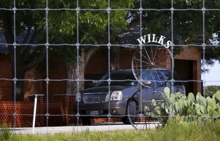 A sign bearing the name Wilks can be seen on the Faris Wilks compound near Cisco, Texas August 23, 2015. REUTERS/Mike Stone