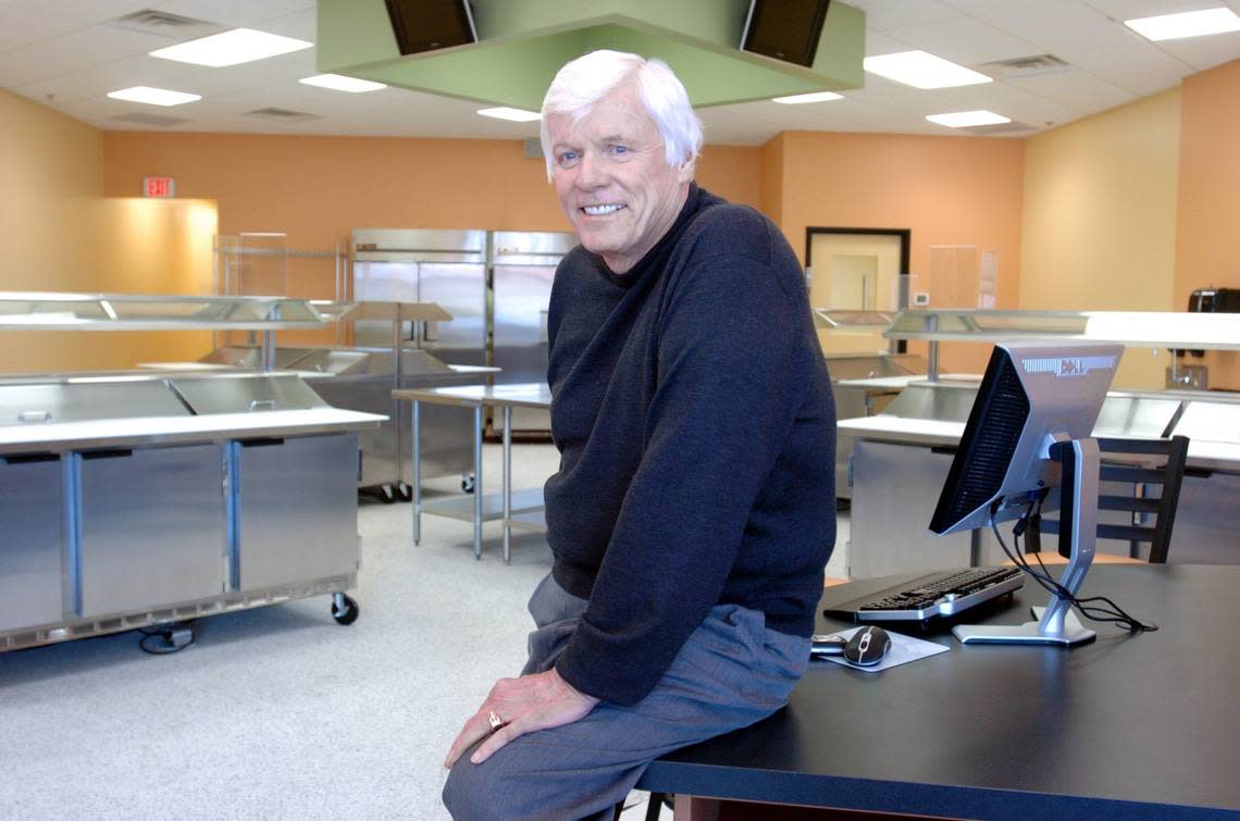 John Y. Brown, Jr., looks over his new food chain project on Friday, Nov. 3, 2006 that will be in the Tates Creek Center in Lexington, Kentucky. Named “Suzanne’s Kitchen” for actress Suzanne Somers who will be the spolesperson. The pilot store, scheduled to open about Nov. 15th, where ingredients for different dishes are prepared, customers can go in, assemble a dish, take it home, put it the freezer, take it out, bake it and have dinner for the family. Frank Anderson/Staff