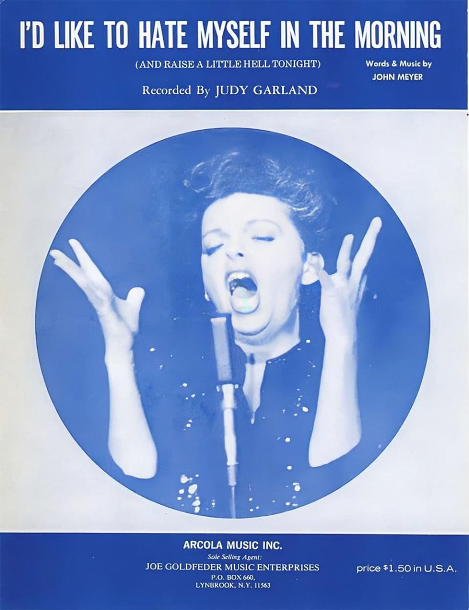 A poster of John Meyers music for Judy Garland