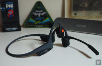 AfterShokz office-oriented bone conduction headphones.