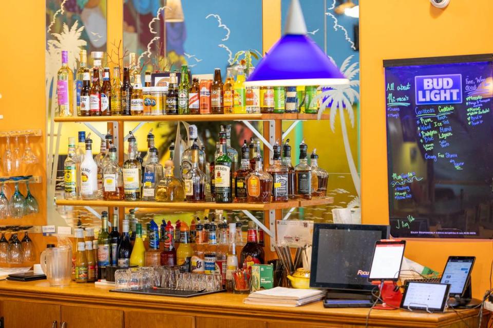 The bar at Anntony’s Caribbean Cafe.