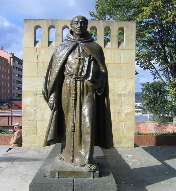 The man who prosecuted Calderon was Fray Juan de Zumarraga (his statue is shown here), the archbishop of Mexico and Apostolic Inquisitor of New Spain. For reasons unknown he gave Calderon a light sentence, prohibiting him from saying mass for t