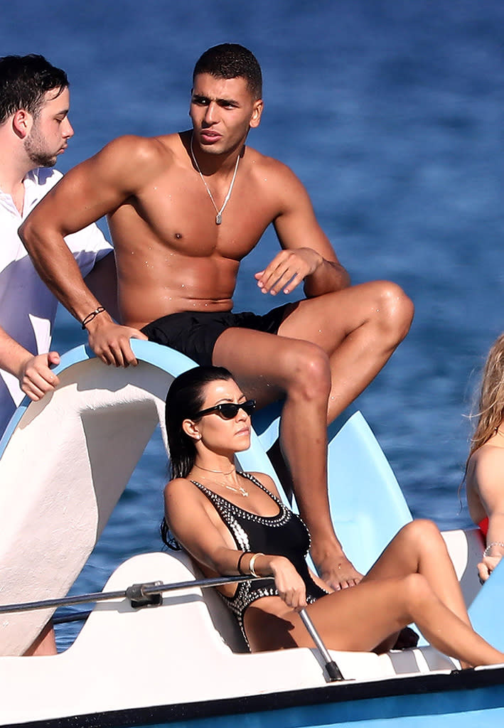 <p>Look away, Scott Disick! The <i>Keeping Up With the Kardashians</i> star was spotted with the new man in her life, Algerian model Younes Bendjima, during a jaunt to Saint-Tropez. (Photo: BACKGRID) </p>