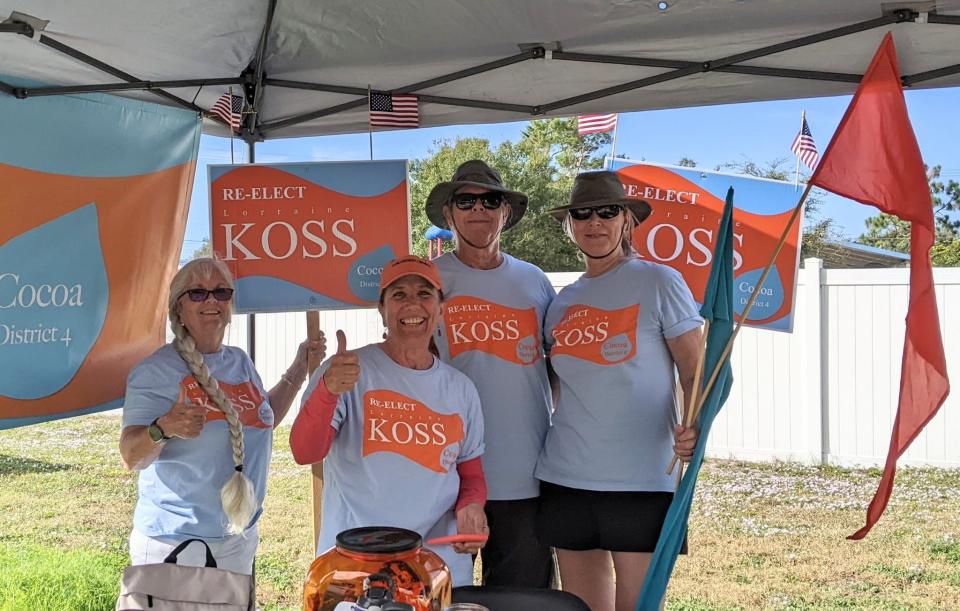 Lorraine Koss (second from left) campaigns for District.4 City Council seat in Cocoa