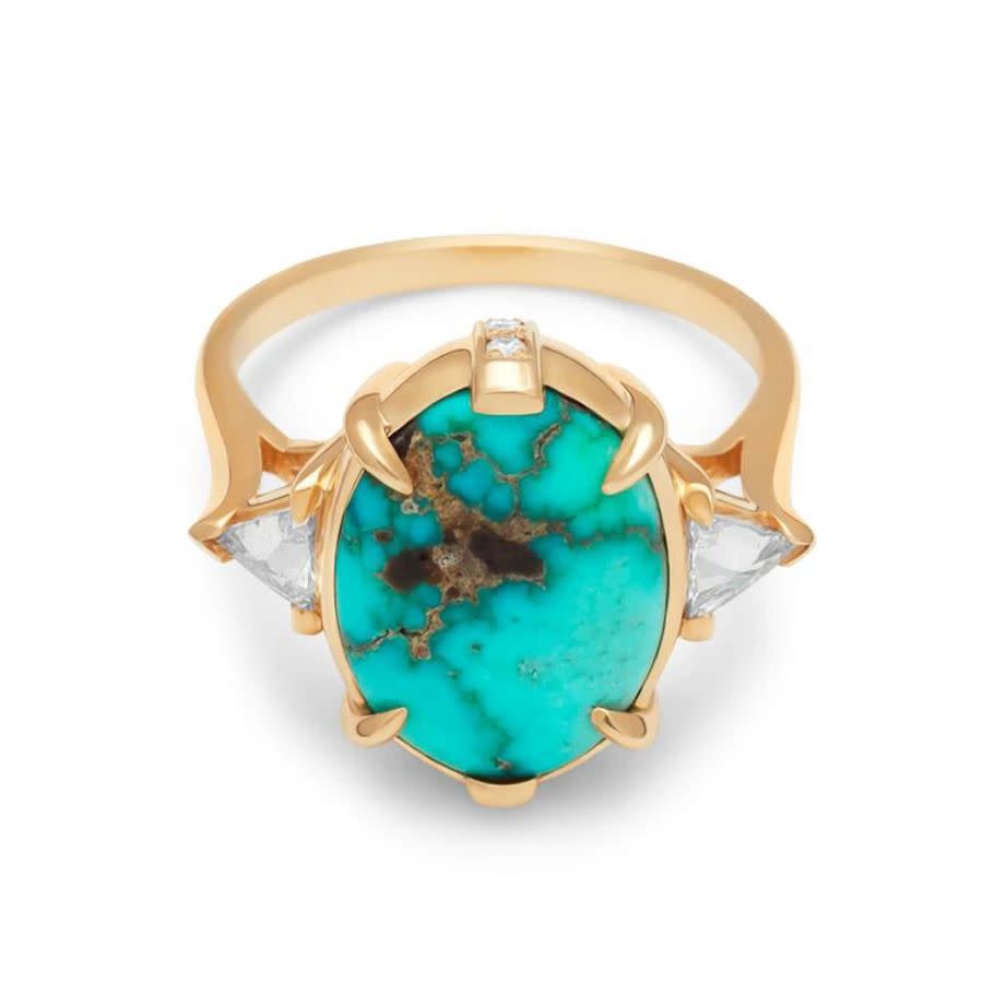 <p><a class="link " href="https://www.annasheffield.com/products/turquoise-oval-bea-ring-yellow-gold-white-diamonds" rel="nofollow noopener" target="_blank" data-ylk="slk:SHOP NOW;elm:context_link;itc:0;sec:content-canvas">SHOP NOW</a></p><p>Although New York-based Anna Sheffield created this stunning turquoise ring as a custom piece for a private client, she will happily design something similar for turquoise lovers from around the world. </p><p>Gold, turquoise and diamond ring, from £4,469, <a href="https://www.annasheffield.com/products/turquoise-oval-bea-ring-yellow-gold-white-diamonds" rel="nofollow noopener" target="_blank" data-ylk="slk:Anna Sheffield;elm:context_link;itc:0;sec:content-canvas" class="link ">Anna Sheffield</a></p>