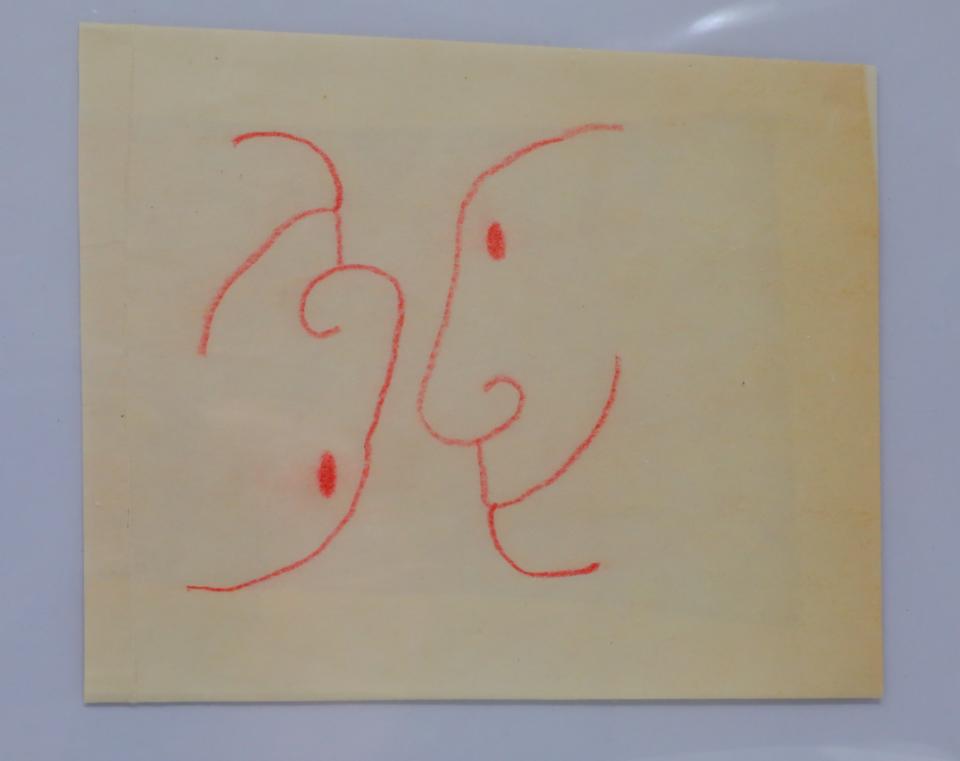 John Lennon sketched this crayon drawing. (Photo: GWS Auctions)