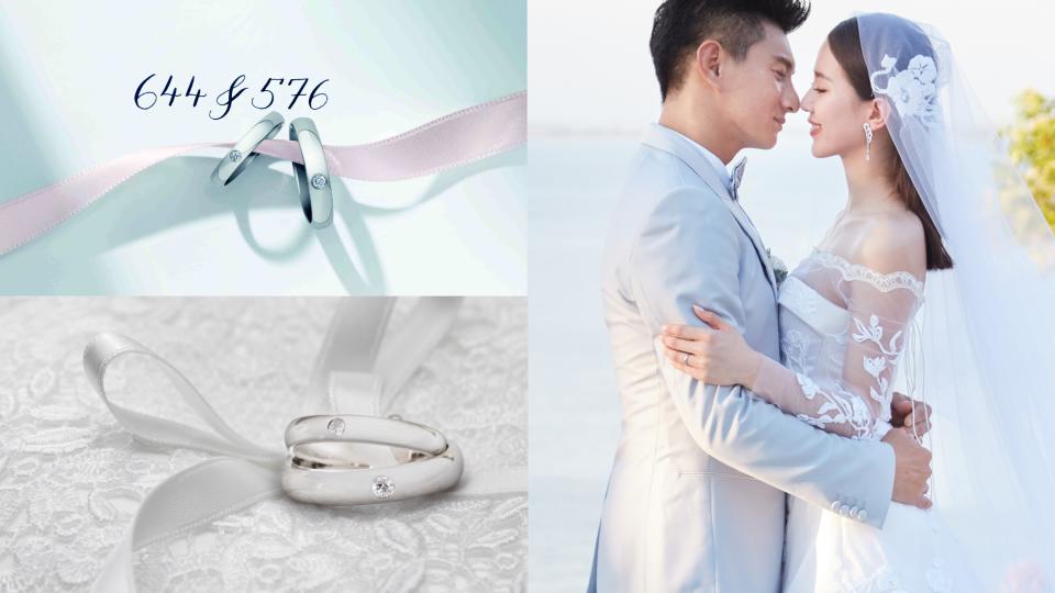 劉詩詩&吳奇隆2016年結婚時也選用了 DB Classic 單鑽鉑金結婚對戒
