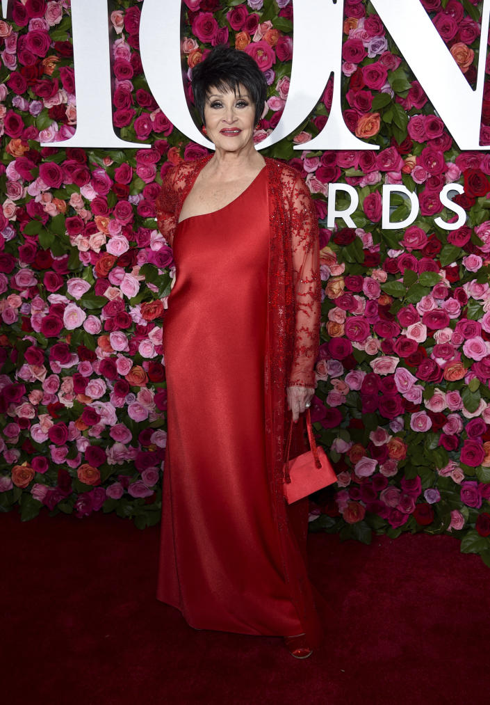 FILE - Chita Rivera arrives at the 72nd annual Tony Awards on June 10, 2018, in New York. Rivera turns 88 on Jan. 23. (Photo by Evan Agostini/Invision/AP, File)