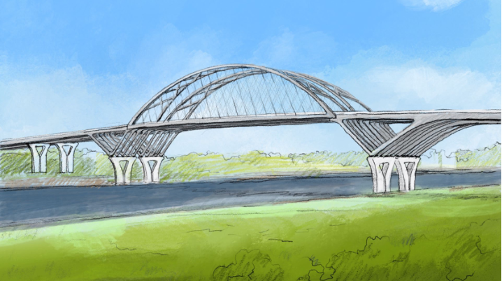 The arch bridge design is similar to the design of the current Bourne and Sagamore bridges, which have become iconic Cape Cod landmarks.