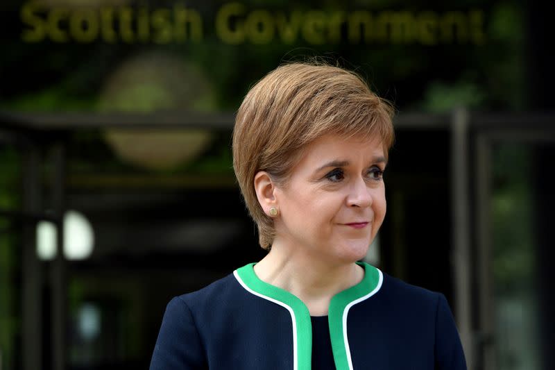 FILE PHOTO: Scotland's First Minister Nicola Sturgeon attends the 75th anniversary of VE Day in Edinburgh