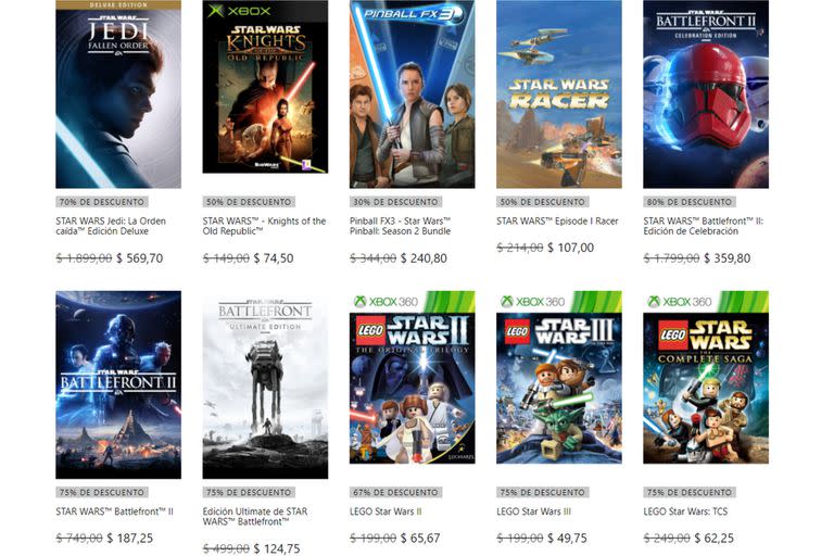 Algunas de las ofertas de Xbox en juegos de Star Wars