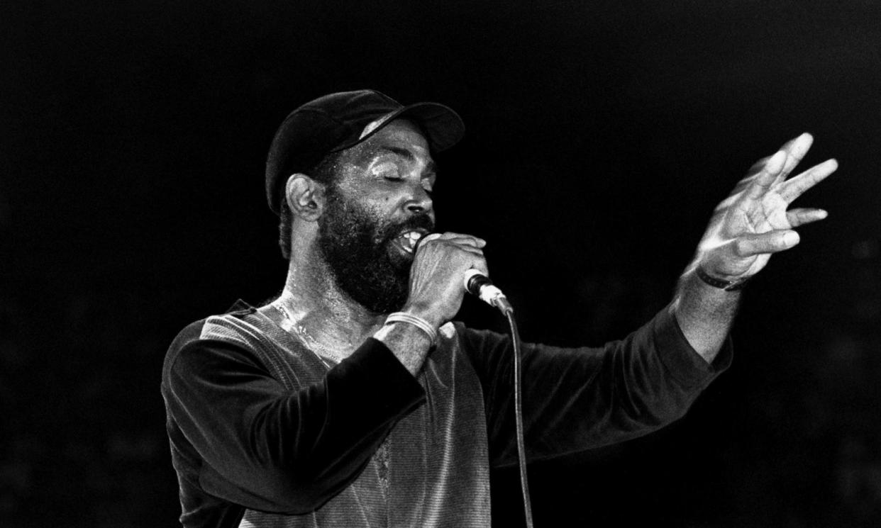 <span>Frankie Beverly performing in Illinois, 1986.</span><span>Photograph: Raymond Boyd/Getty Images</span>