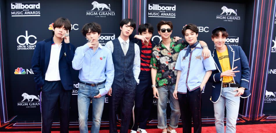 Musical group BTS attends the 2018 Billboard Music Awards at MGM Grand Garden Arena